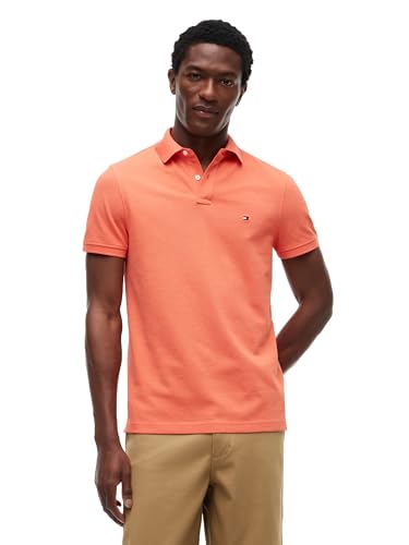 Image of Tommy Hilfiger Men's Short Sleeve Polo Shirts in Regular Fit With Stretch and Organic Pique Cotton