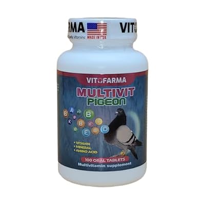 MULTIVIT Pigeon para palomas 100 Tabs Vitamins Minerals Aminoacids for Racing Pigeons Show Pigeons Rollers Supplement for Birds