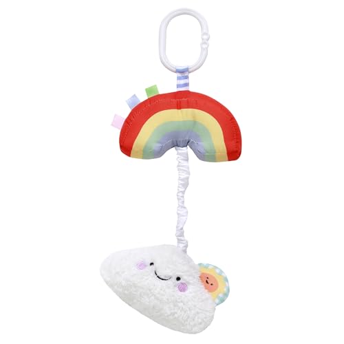 Image of Baby Starters Magic Years Rainbow and Cloud Activity Toy with Pull and Jiggle Vibration, Rattle and Travel Hook, Multicolored, 10 inch