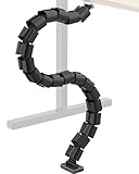 DeskLogics Vertebrae Cable Management for Standing Desk, Adjustable Length Cable Snake, Flexible Cable Spine Cable Raceway Cable Management for Home Office Sit Stand Desk Workstation Cord Protection