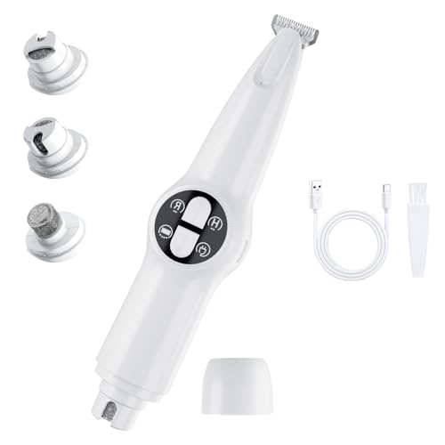 Mcbazel 2-in-1 Pet Paws Trimmer with LED Light, Rechargeable Dog/Cat Hair Shaver Grooming Clipper, Electric Cat/Dog Nail Grinder, Pet Razor for or Eyes, Ears,Face Small Areas