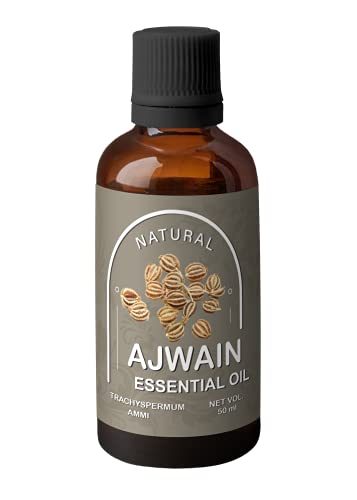 Image of Heilen Biopharm Ajwain Essential Oil (50 mL) | 100% Pure & Natural Edible | Food Grade Therapeutic Oil for Cooking, Digestion & Aroma | Cold Pressed Ajowain /Ajawain Oil