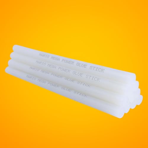 Image of Mario Mega Power Semi-Transparent Hot Melt Glue Sticks 189mm x 11mm, Pack of 20 | High Adhesion Multipurpose Glue Sticks for DIY, Crafts & Professional Repair