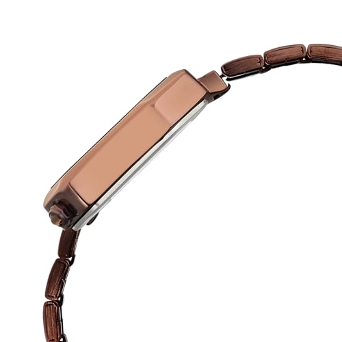 Image of Fastrack Wild Viper-Inspired Unique Shaped Brown Dial IP Brown Stainless Steel Strap Watch for Women - 6323QM01