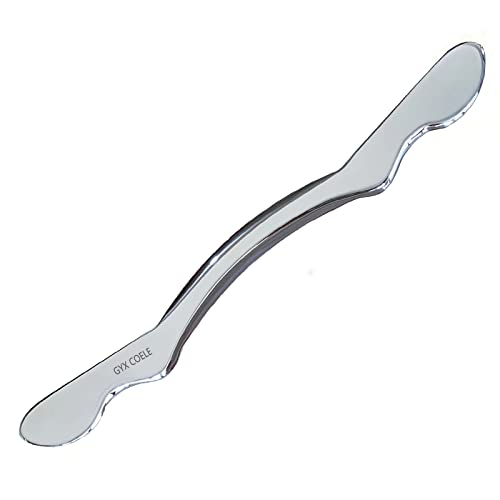 GYX COELE Strumento di massaggio per raschiatura Gua Sha in acciaio inox di grado medico, strumento IASTM, terapia dei tessuti molli utilizzata per schiena, braccia, gambe, spalle (barra lunga1)