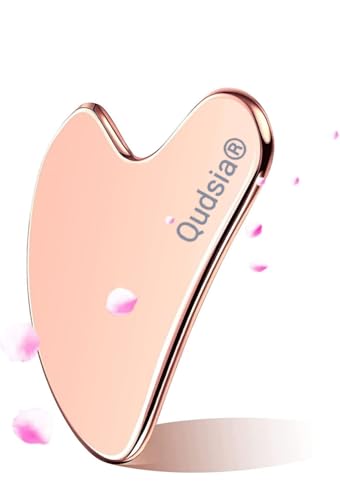 Image of Pure Copper Gua Sha Scraping Tool | Heart Shape Face, Neck and Body Massager Board for Soothing, Cooling & Skin Therapy
