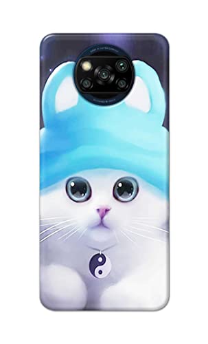 Image of Chinese Cutie Kitten Cat Big Eyes Lovely Girl Ears Hard Back Case Cover for Poco X3 Back Cover -(J5) VNS2221