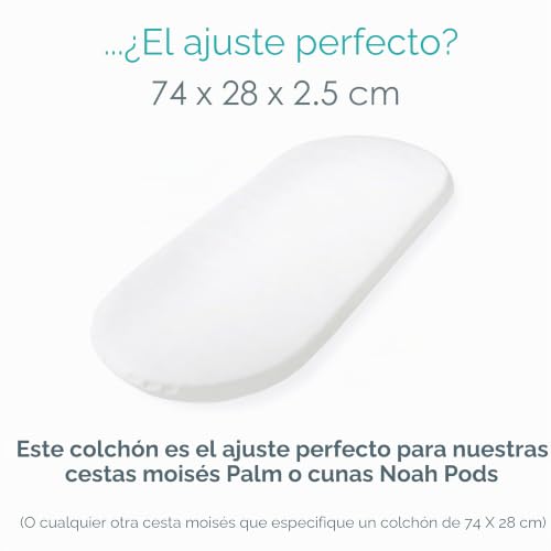 Colchón Clair de Lune Moses mattress-p blanco para capazo transpirable de bebé 2