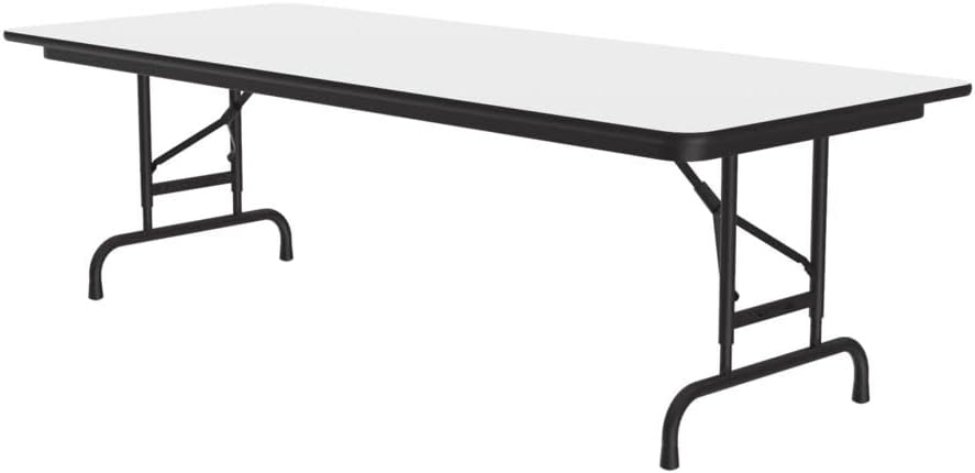 Correll 30"x72" Commercial Folding Table, White Dry Erase/Markerboard High Pressure Laminate Top, Heavy 3/4" Thick Core, Made in The USA, Portable, Strong Steel Apron 30"x72" Markerboard