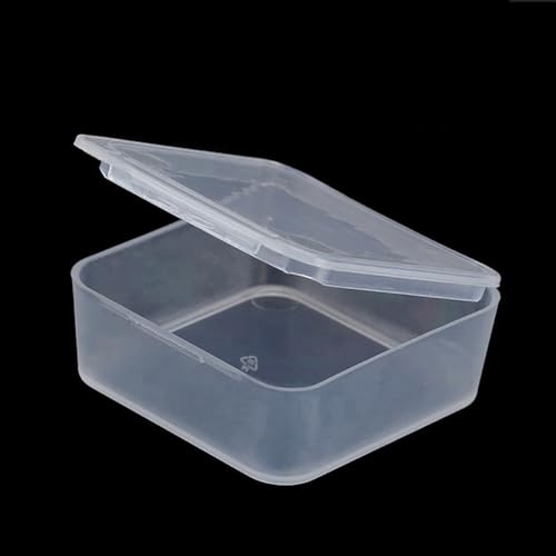 Image of Square Mini Plastic Storage Containers (1.54 x 1.54 x 0.63 inch), 12 Pack Rectangle Clear Craft Supply Case with Lids,Square Bead Organizers for Beads, Earplugs, Pins, Small Items etc