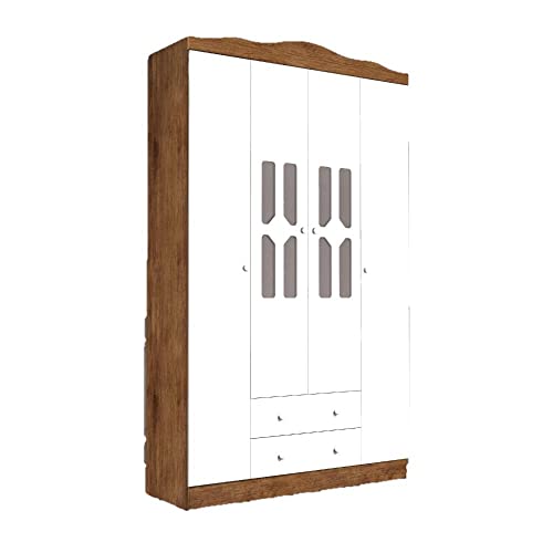 Guarda Roupa Infantil 4 Portas 2 Gavetas Eloa J&a Móveis Demolição/branco
