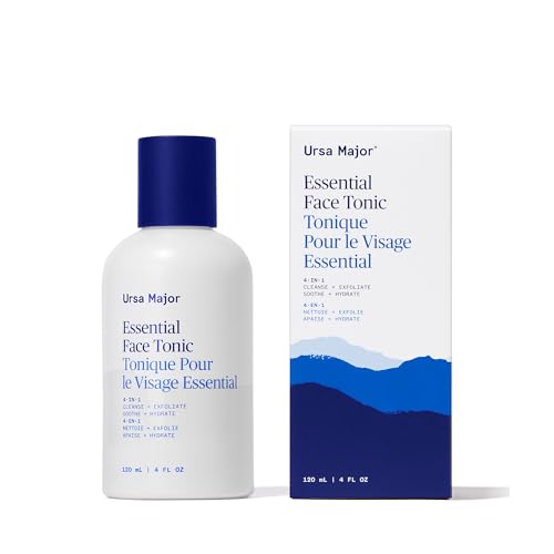 Ursa Major Essential Face Tonic | Tónico natural 4 en 1 para limpiar, exfoliar, calmar e hidratar | Vegano, libre de crueldad, no tóxico | 4 onzas
