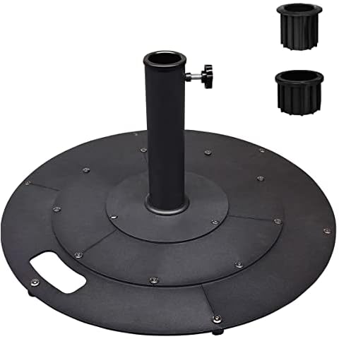 Koutemie 21 Inches Heavy Duty Metal Outdoor Patio Umbrella Base Stand Holder Cover