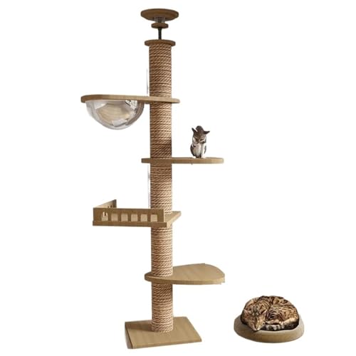 Tour multifonction pour chat SoCats avec grand lit en sisal et griffoir en bois robuste