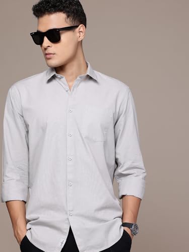 Image of Men's Cotton Linen Solid Shirt | Slim Fit Full Sleeve Casual Shirt | Lightweight | Breaethable | Stylish