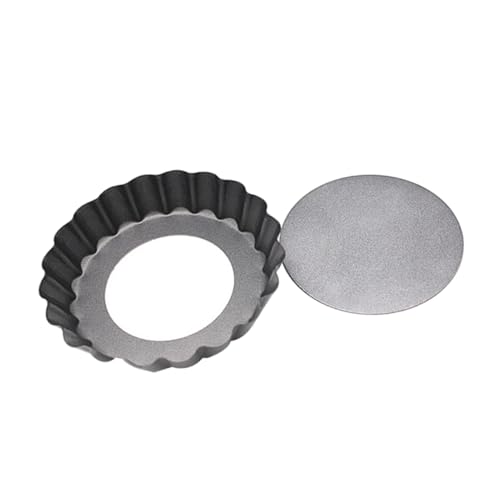 PRETYZOOM 2Pcs Non Stick Round Baking Tray Mini Tart Pans with Removable Bottom for Cake Quiche and Bread Baking for Celebrations and Housewarming