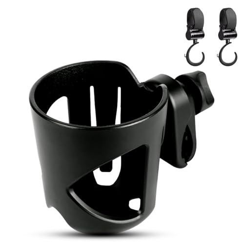 MC MICUS Portavasos Carrito Bebe, Accesorios para Coche de Bebe, Accesorios Carro Bebe, sujeta Vasos Carro Bebe, Accesorios Carrito Bebe, Posavasos Carro Bebe. (Negro Universal)