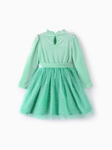 Image of Disney Girls' Tulle Tutu Dress Birthday Party Outfit Baby /Toddler | Officially Licensed, Frozen Elsa, Minnie, Princess, Velvet Top with Belt, Multi-Layer Mesh Skirt, Ruffle Long Sleeve Clothes