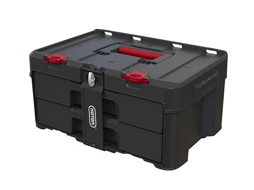 Keter Stack & Roll Heavy Duty 2 Drawer DIY Tool storage Unit Black 253384