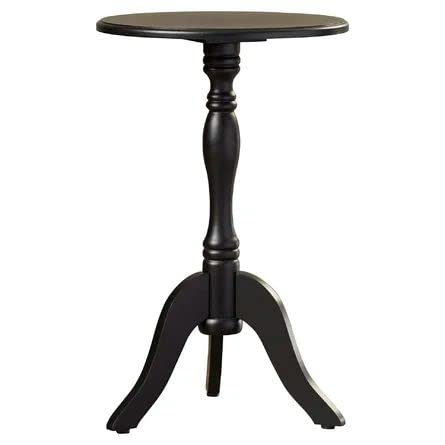 Image of Brown Art SHOPPEE Round Antique Accent Bedside Table Coffee Stand Home Storage Organizer for Living Room Bedroom (Black)