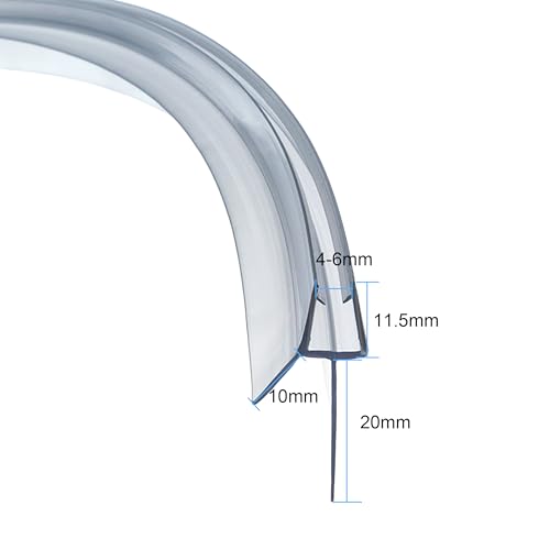 Joint de porte de douche pré-courbé double matière plastique et caoutchouc de 90 cm - 3