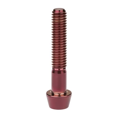 Image of Titanium Ti Bolt M5x9 16 18 20 25 30 35 40 45 50 55 60mm Tapered Head Screws Pack of 4 (M5x30mm, Burgundy)