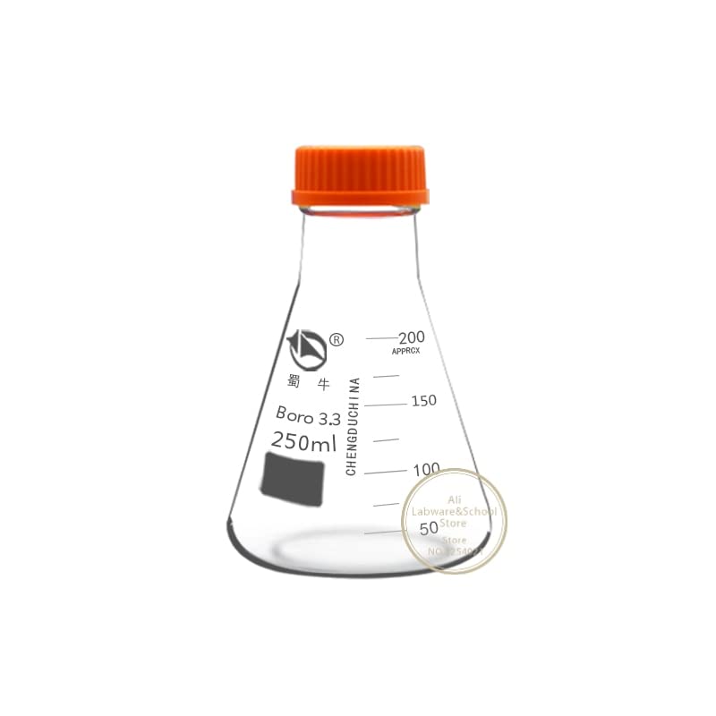 1 Uds Laboratorio 250ml 500ml 1000ml 2000ml matraz Triangular de Cuello Espiral de Vidrio de borosilicato Alto matraz cónico Resistente a Altas temperaturas (Size : 1000ml)