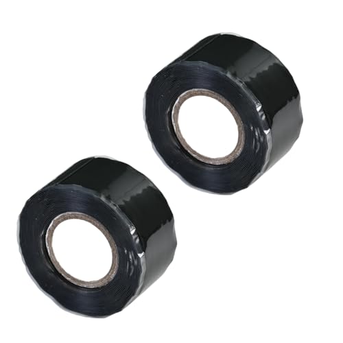 Kaiyzo Cinta de silicona autosoldable, resistente al agua, flexible, para cables y tubos, 2 rollos de 3 metros de longitud, color negro