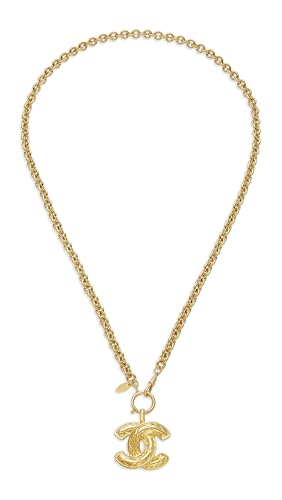 WHAT GOES AROUND COMES AROUND Womens Pre-Loved Chanel Gold Quilted CC Necklace Gold One Size