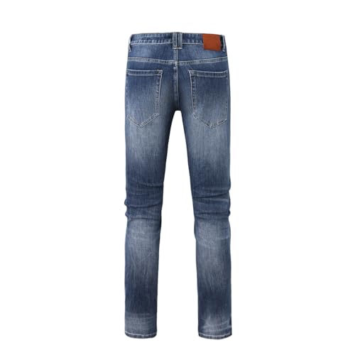 Men's Casual Jeans Slim Fit Ripped Whiskers Classic Monkey Wash Comfortable Stretch Denim Pants2