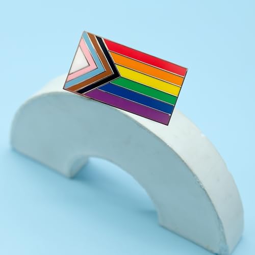 Image of LGBTQ Pins, Heart Rainbow Lapel Pin Brooch Badge for Pride Month Gay, Lesbian, Bi, Trans, Non Flag, LGBTQ+ Accessories for Clothes, Bags and Hats
