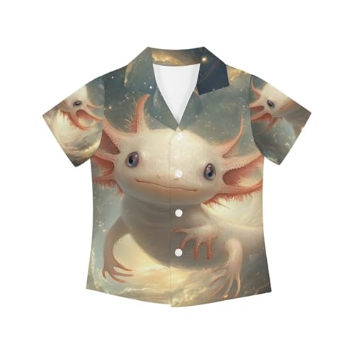 Little & Big Boy's Button Down Hawaiian Shirts Short Sleeve Cool Animal Print Summer Shirt