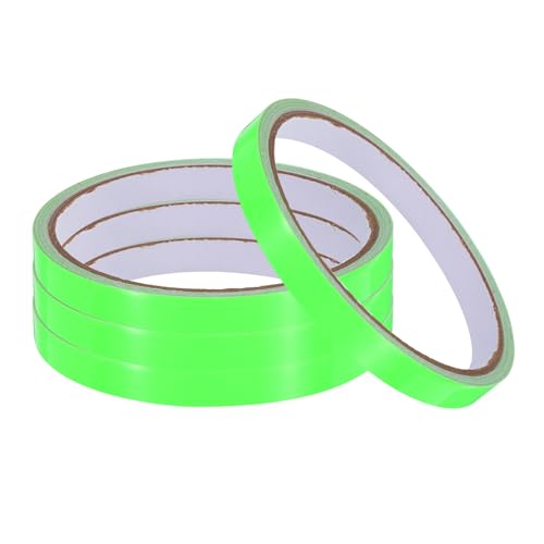 Image of uxcell 4Rolls Glow in The Dark Tape, 0.3 inch x 9.8 ft Fluorescent Adhesive Tape Luminous Tape for Stairs, Walls, Steps, Exit Sign, Home Decoration Green