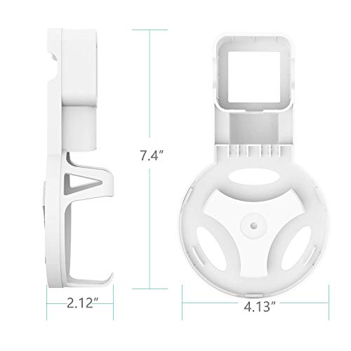 Outlet Wall Mount Stand for Smart Home Speakers Voice Assistants Dot 3rd Gen Hanger Holder Case Bracket Space Saving Perfect Accessories Without Messy Wires or Screws (AMM002-W), White by WALI