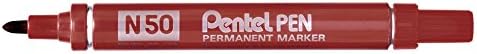 Pentel N50 Permanent Marker, 1.5-2 mm Bullet Tip - Green, Pack of 12