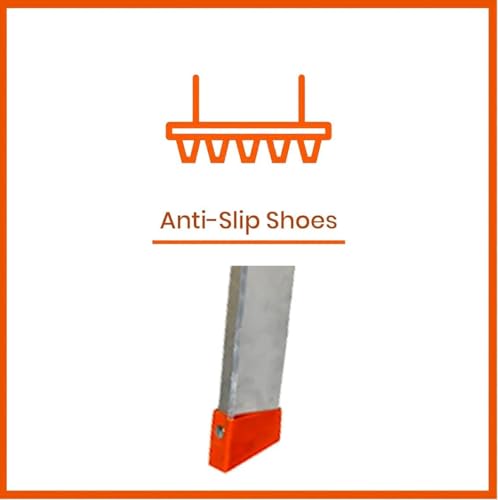 Image of Casa Copenhagen Designed in Denmark, 8-Step Foldable Aluminium Ladder Laser Cut with Super Advance Sure-Hinge Technology,7 Years Warranty - Orange