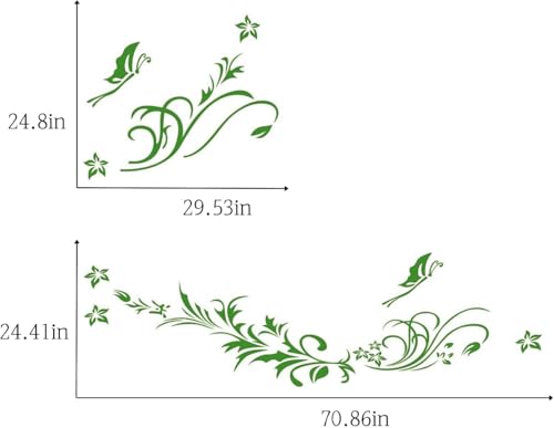 Image of Car Body Decals Carved Hollow Flower Butterfly Decorative Stickers Anti-Scratch for Cars, Vans, SUVs, Trucks,Set of 3 pcs (Green)