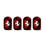 Auto Capuchon Valve,Bouchon Pneu Voiture,pour Ferrari Laferrari 2013-2018,Corrosion Anti Fuite Bouchon Résistant,Auto Pneu Protection Accessoire,C-Red