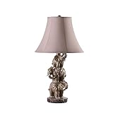 ORE International 21' in Wildlife 3 Stacked Elephants Polyresin Table Lamp