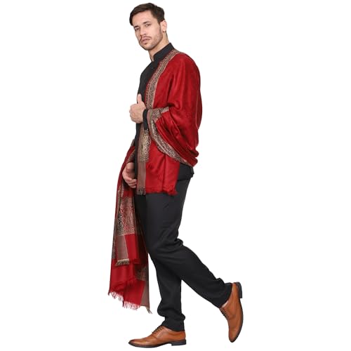 Image of Weavers Villa Men's Woven Acro Wool Gents Shawls, Muffler, Stoles for Men