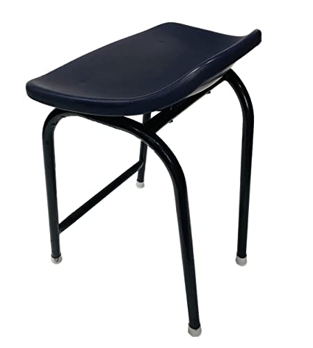 Image of Goyal steel & furniture Iron Stool with Plastic top for Schools /Lab /Centres /Home /Doctor /Medical /Salon /Warehouse /Garage /Stool for Bathroom /Multipurpose Stool Heavy Duty (Blue, with Small Shell)