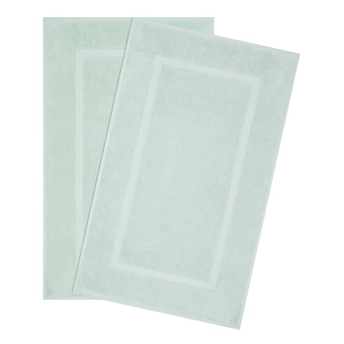 Image of Cotton Paradise 100% Cotton Turkish Bathmat Set, Soft Absorbent Quick Dry, 2 Piece 20x34 Bathmat Floor Set, Mint Green
