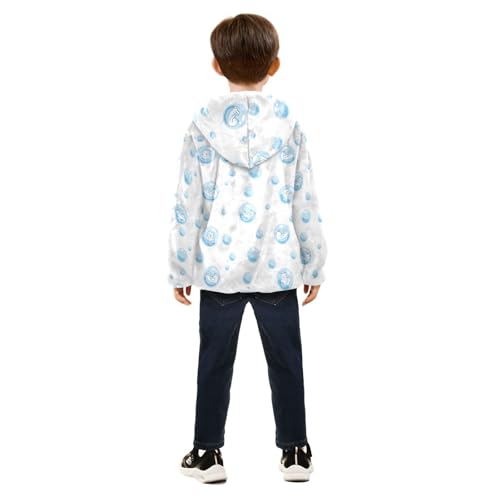 Kitten Soap Bubble Girls Fleece Jacket Girls Fall Jacket Girls Zip Up Hoodie Girls Sherpa Jacket 2-10T4