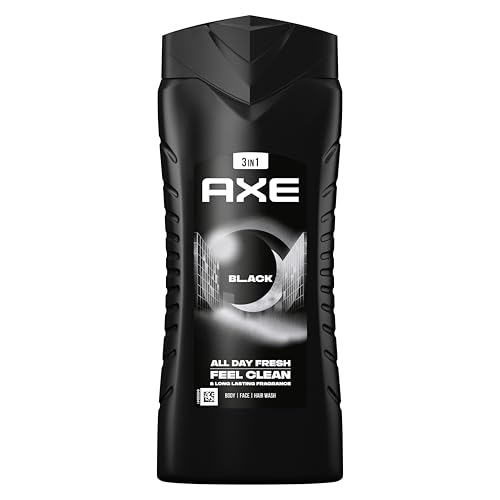 Axe Gel de Ducha y Champú para Hombre Black 3en1 400ml - Pack de 4