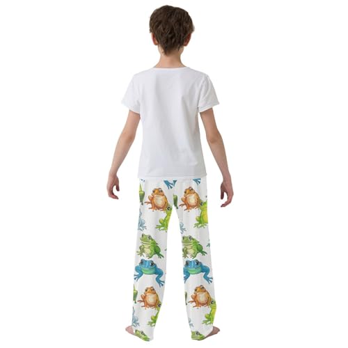 ZZXXB Cute Frogs Boys Long Pants Soft Trousers Elastic Waist Kids Lounge Bottoms with Pockets S-XL3