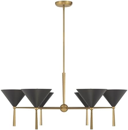 Minka-Lavery 10316-855 Cortan 36" 6-Light Chandelier - Legacy Brass and Dark Bronze