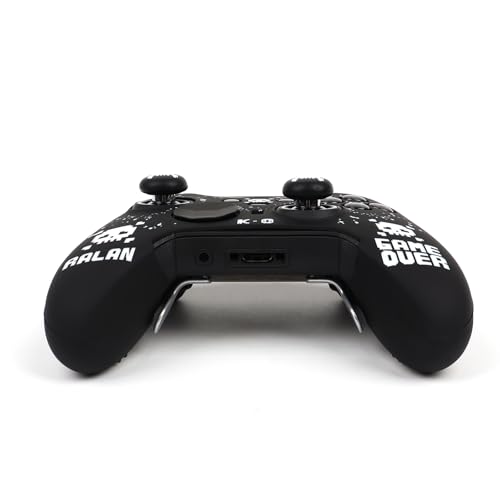 Image of Pixelated Skull Controller Skin Compatible with Xbox Elite Series 2 Core Wireless Controller, RALAN Protector Case, Customised Thumb Grips Cap