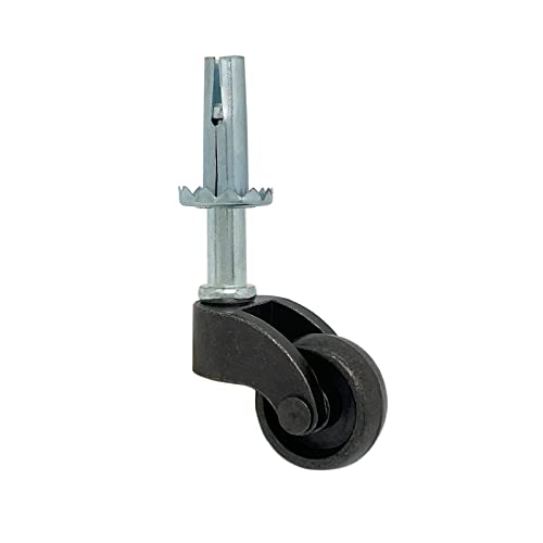 1" Swivel Stem Ball Caster Wheel, Zinc Alloy Antique Style Silent Castor for Furniture Socket Type Mounting Stem, Vintage Black, 353lbs, Pack of 4