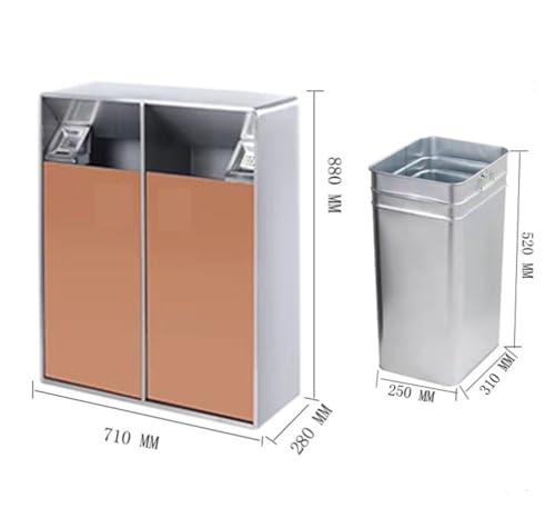 OPOBMBNGX Außenabfalleimer Kommerzieller Mülleimer Mülleimer Außenabfalleimer Edelstahl Hotellobby Vertikaler Abfalleimer Aufzugstür Außenabfalleimer Hotelmülleimer Abfalleimer – Bild 3