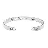 Personalized Dad Memorial Bracelet Sympathy Jewelry Loss of Dad Gift A Piece of My Heart Lives in...